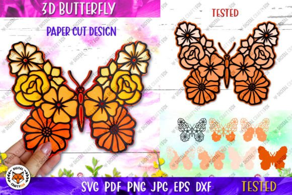 3D Butterfly Flower Paper Cut SVG: A Versatile Tool for Creative Projects