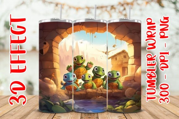 3D Cute Turtles Flower Tumbler 6: A Charming and Practical Choice