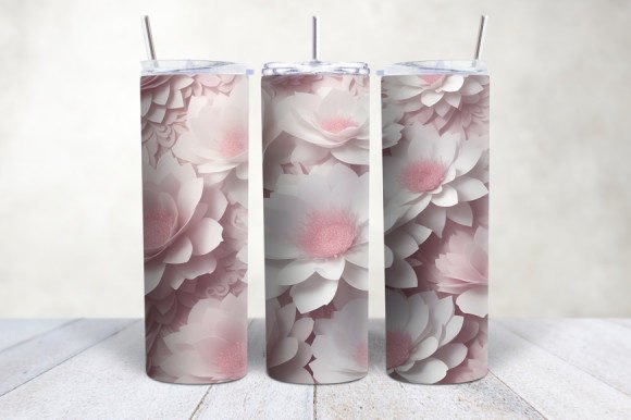 3D White Pink Flowers Tumbler Wrap: A Stylish and Versatile Drinkware Accessory
