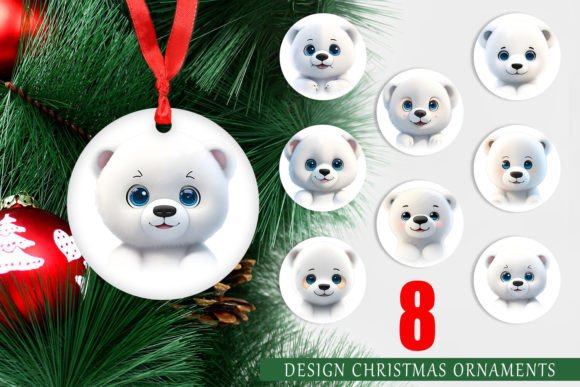 Christmas Ornament 3D Furry Baby Polar B: A Charming Addition to Your Holiday Decor