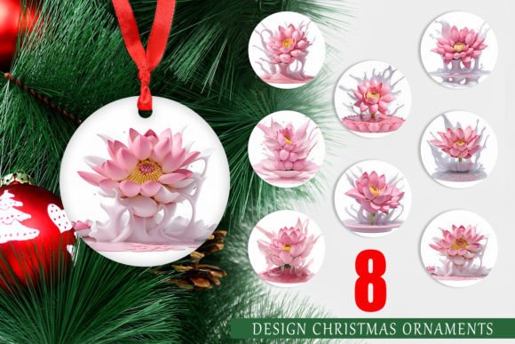 Christmas Ornament 3D Pink Flowers Splas: A Versatile and Charming Addition to Your Holiday Decor