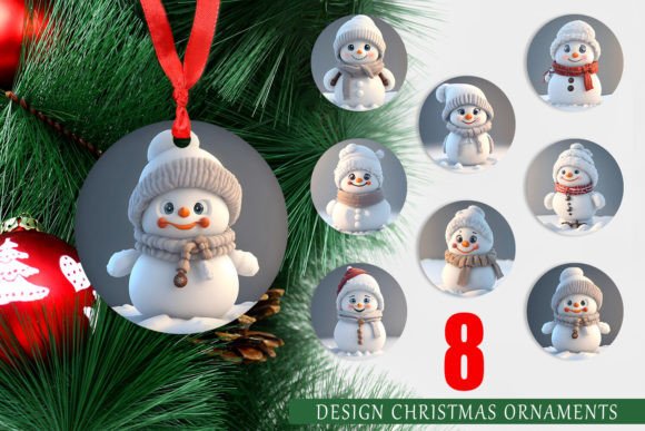 Christmas Ornament 3D Snowman: A Festive Design Delight