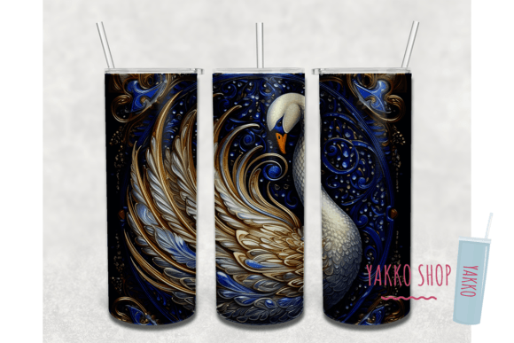 Creating Stunning 20oz 3D Gold Swan Tumblers with Digital Sublimation PNG Files