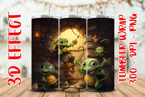 Discover the Charm of 3D Cute Turtles Flower Tumbler 5