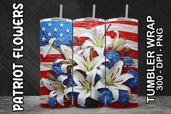 Discover the Elegance of 3D White Lilies Flower Tumbler 3