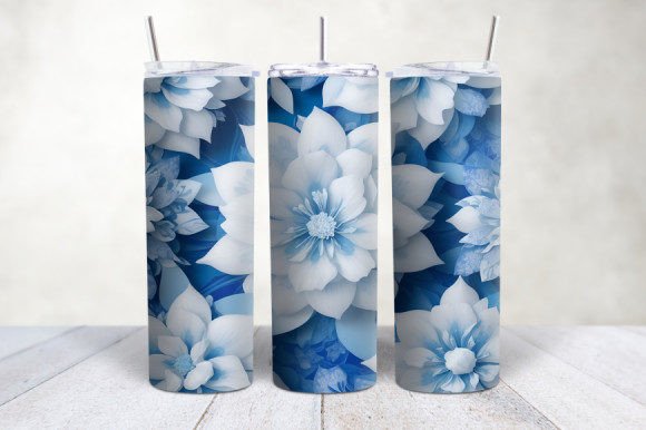 Embracing Elegance: The 3D White Blue Floral Seamless Tumbler and Its Impact on Modern Design