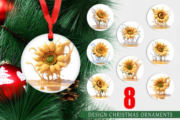 Enhance Your Christmas Tree with 3D Sunflower Ornaments
