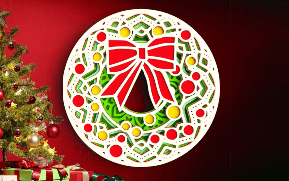 Enhance Your Creative Projects with 3D Floral Wreath SVG DXF 6 Layers