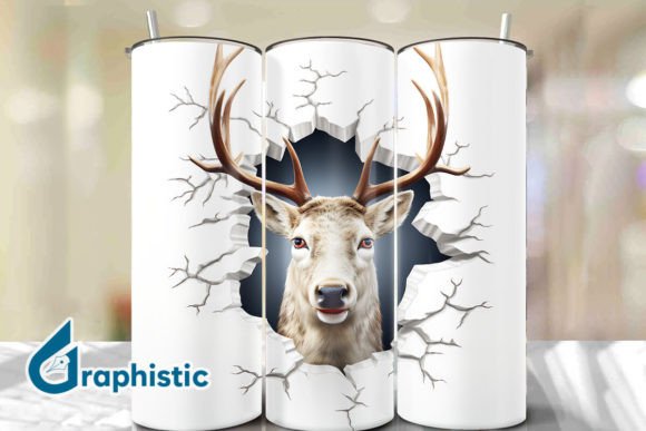 Enhance Your Creative Projects with Reindeer 3D Smash Wall Art Background 24