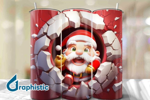 Enhance Your Designs with Santa 3D Smash Wall Art