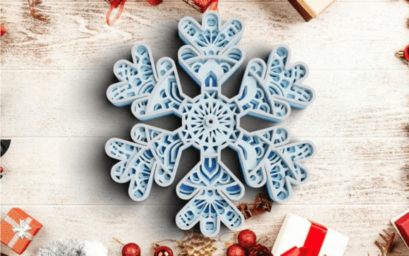 Explore 3D Christmas Snowflake SVG DXF 4 Layers