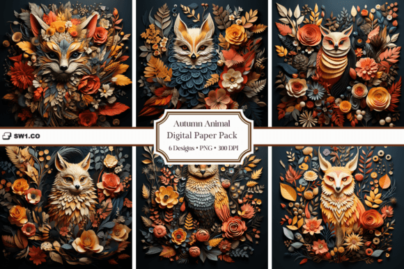 Explore Creative 3D Paper Art Fox Flowers