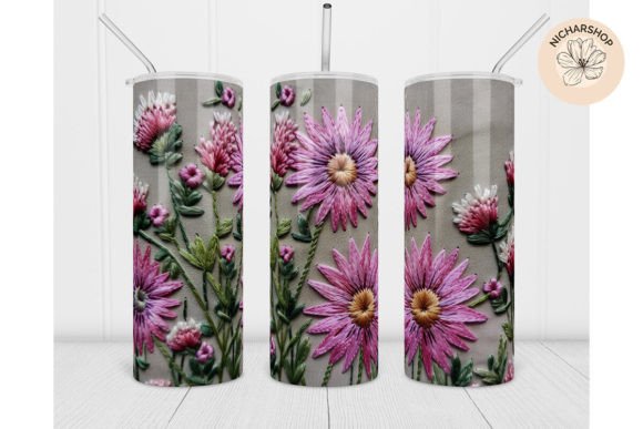Explore Creativity with 20oz 3D Pink Flower Tumbler