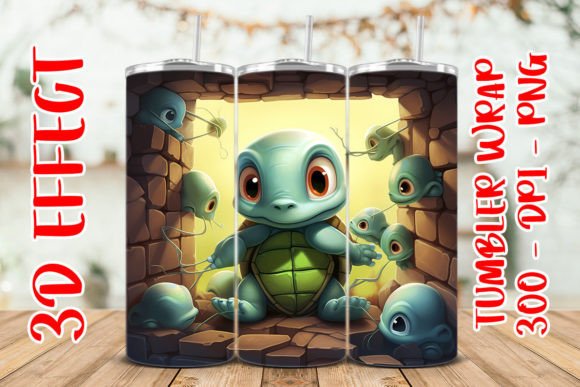 Explore Creativity with 3D Cute Turtles Flower Tumbler 2