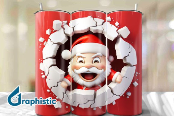 Exploring Santa 3D Smash Wall Art Background 09 for Creative Projects