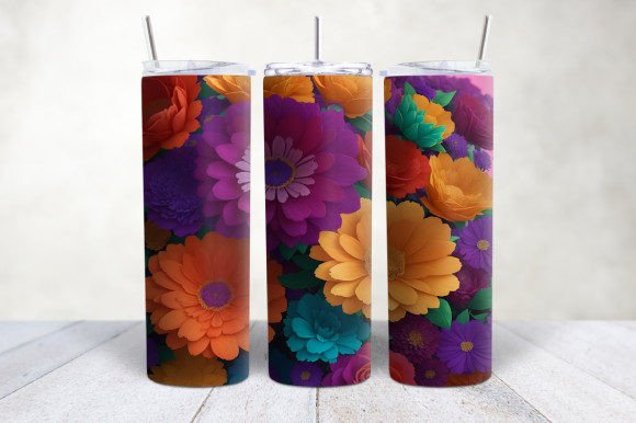 Exploring the 3D Colorful Flowers Tumbler Wrap: A Vibrant and Versatile Design Option