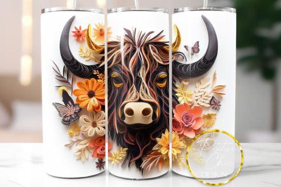 Exploring the Versatility of 3D Highland Cow Tumbler Wrap Sublimation Designs