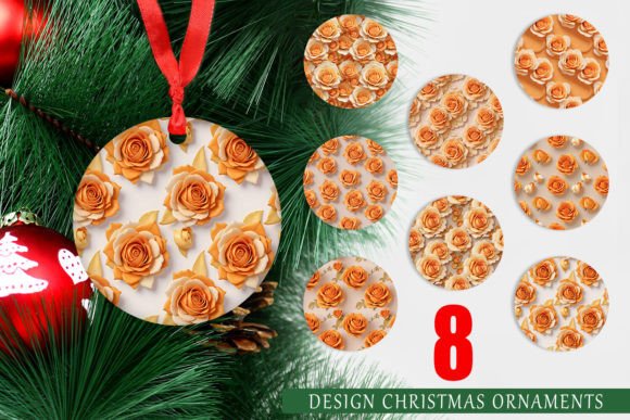 Strategic Use of Ornaments 3D Orange Roses for Enhanced Christmas Decorations