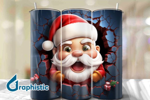Unleash Creativity with Santa 3D Smash Wall Art Background 25