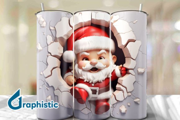 Unleash Creativity with Santa 3D Smash Wall Art Background 10
