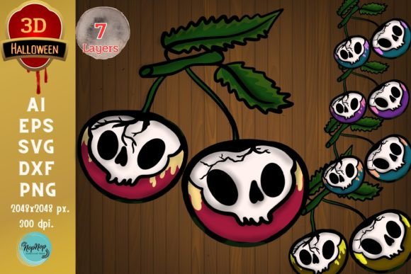 Unleash Your Creativity with 3D Halloween Fruit Skull Cherry Designs