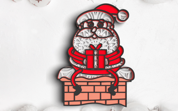 Unwrap the Magic of 3D Christmas Santa Claus SVG DXF 7 Layers